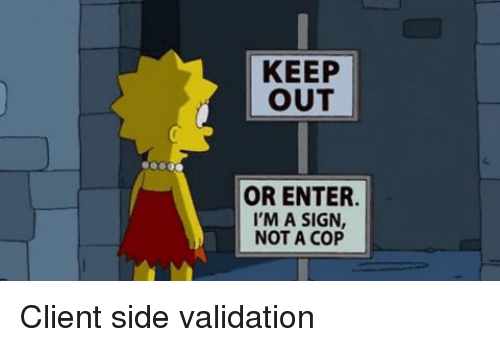 client side validation